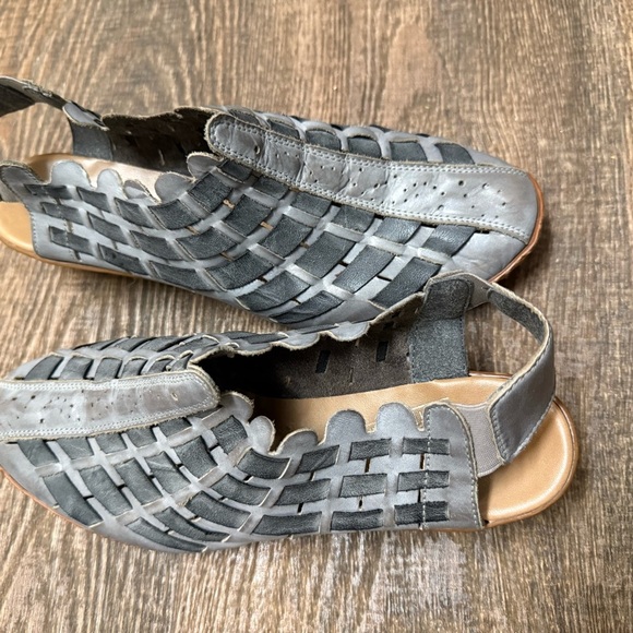 Rieker size 37 (6.5-7) Gray Mules Stylish slingback Clogs style leather EUC - Picture 7 of 16
